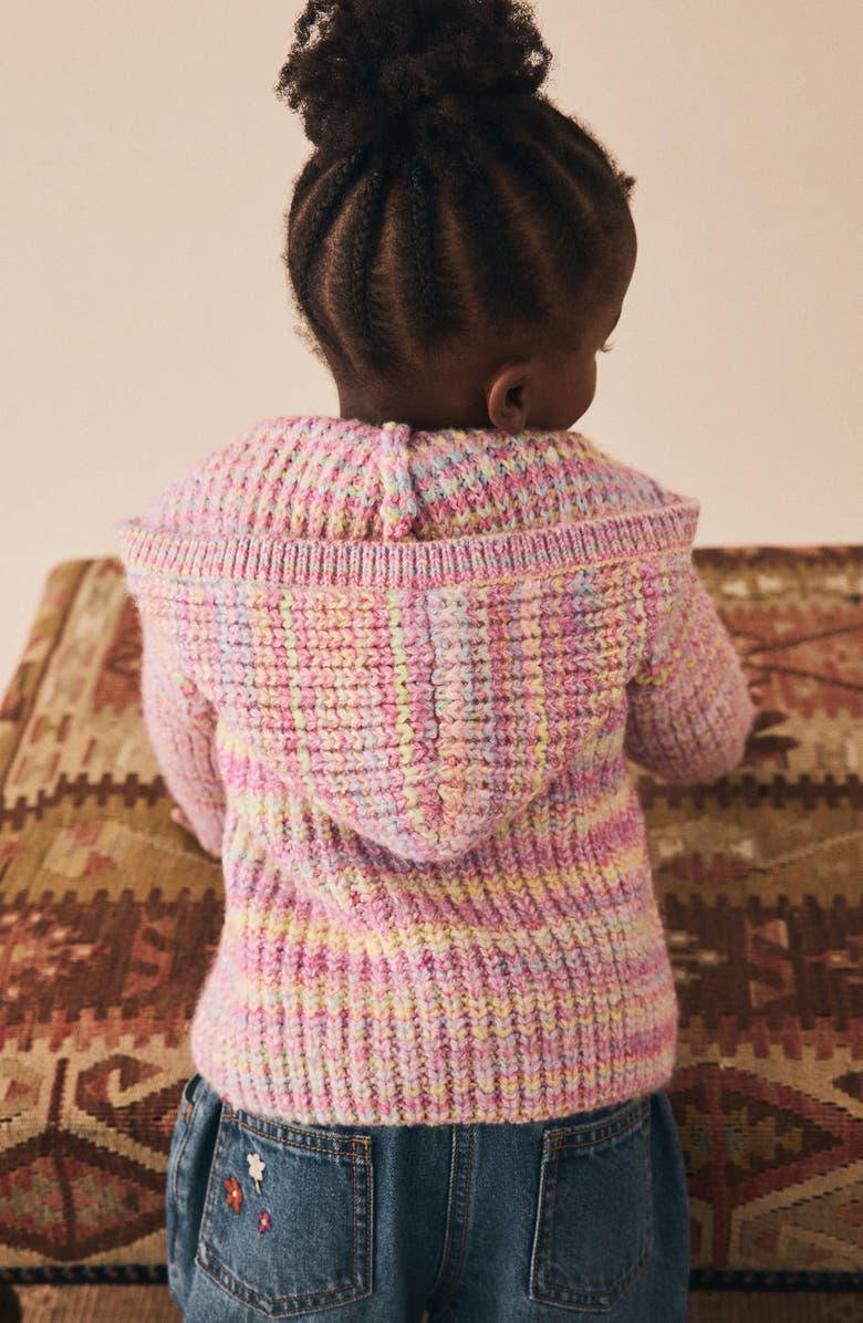 NEXT Kids' Bear Pocket Hooded Cardigan, Alternate, color, Pink