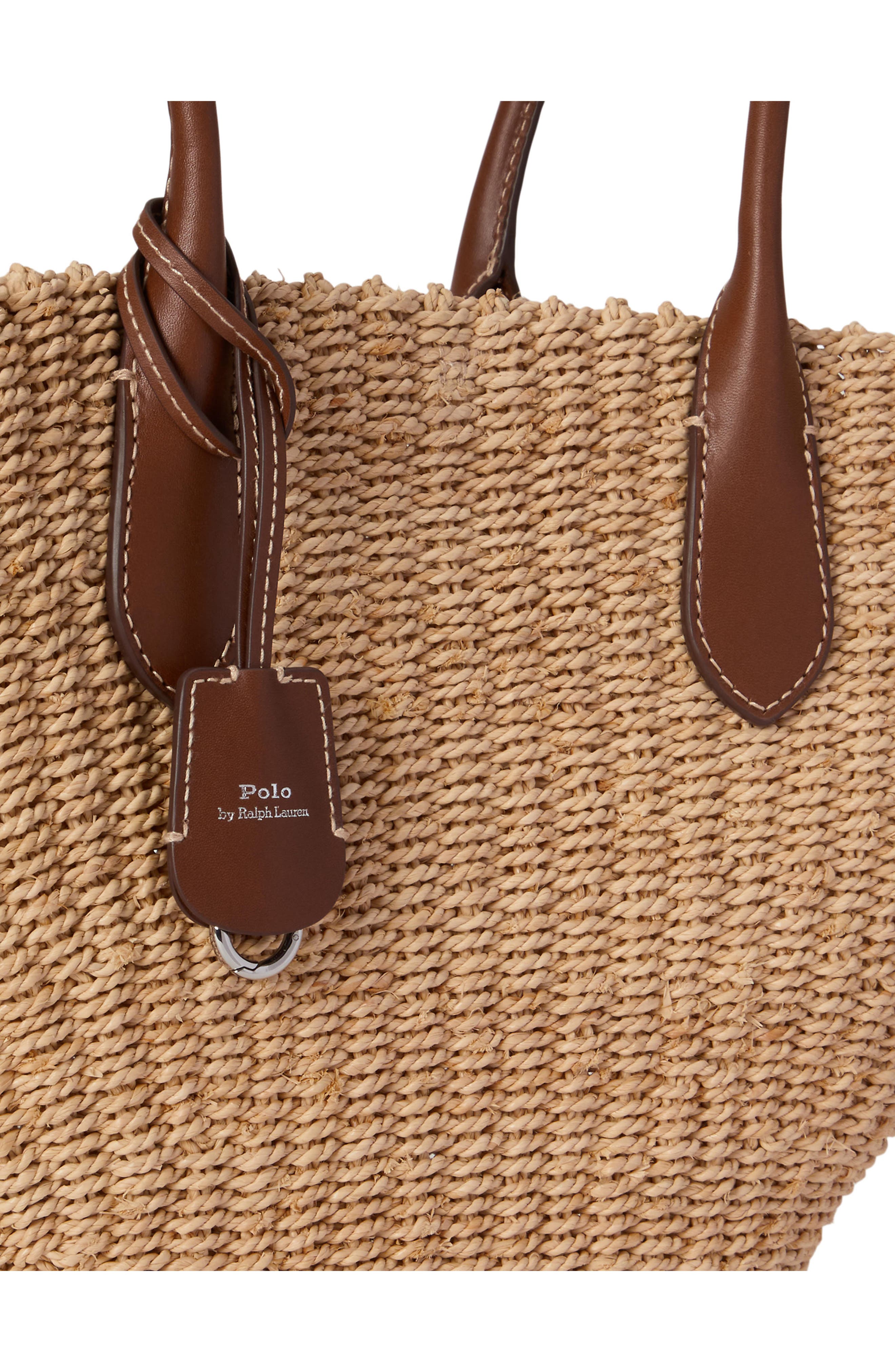Polo Ralph Lauren Bellport Raffia Basket Tote, Alternate, color, Natural/ Cuoio