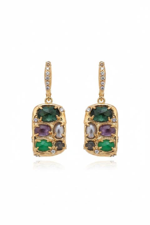 Mosaic Agate Earrings