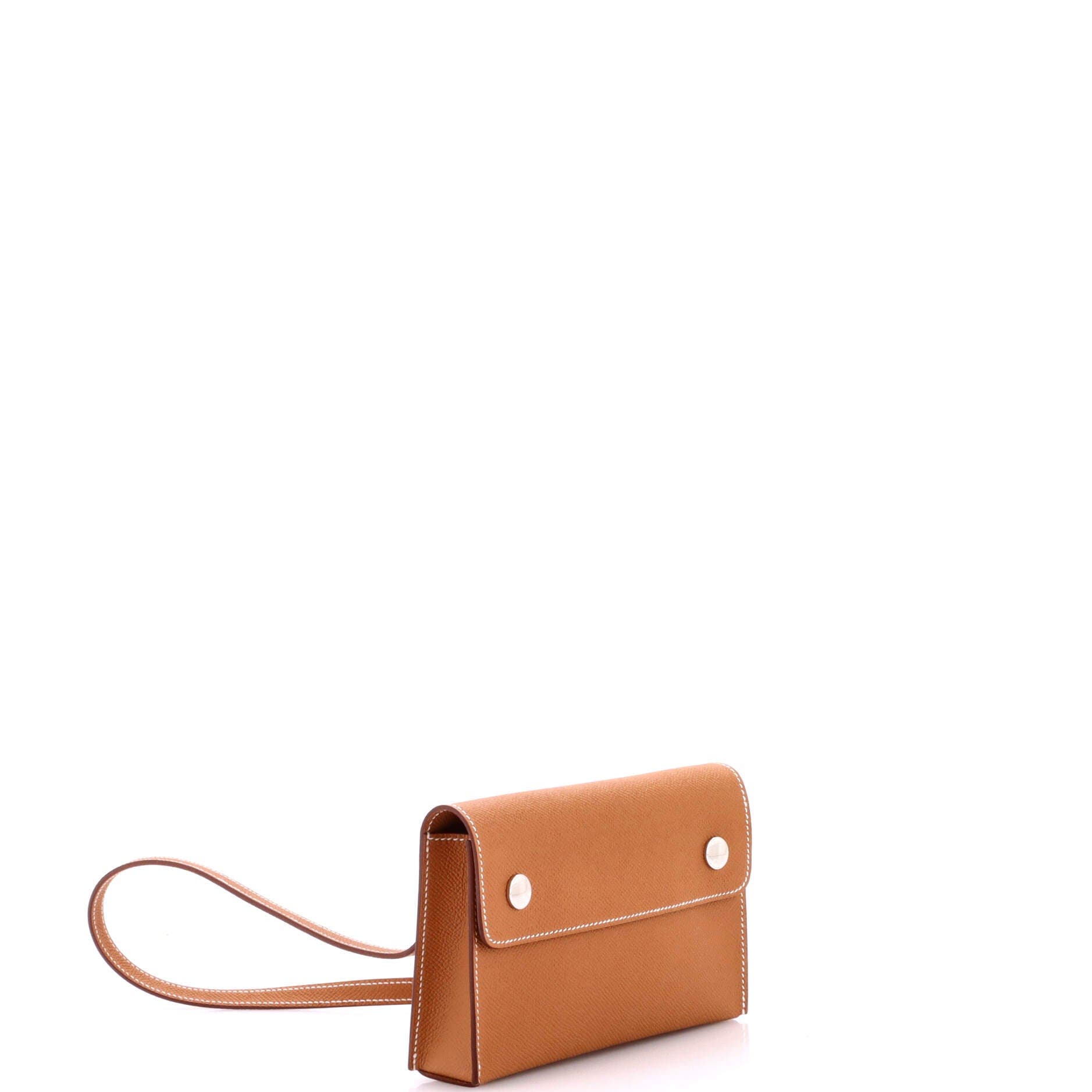 Pre-Owned Hermes Hermesnap Wallet Bag Epsom, Alternate, color, Gold