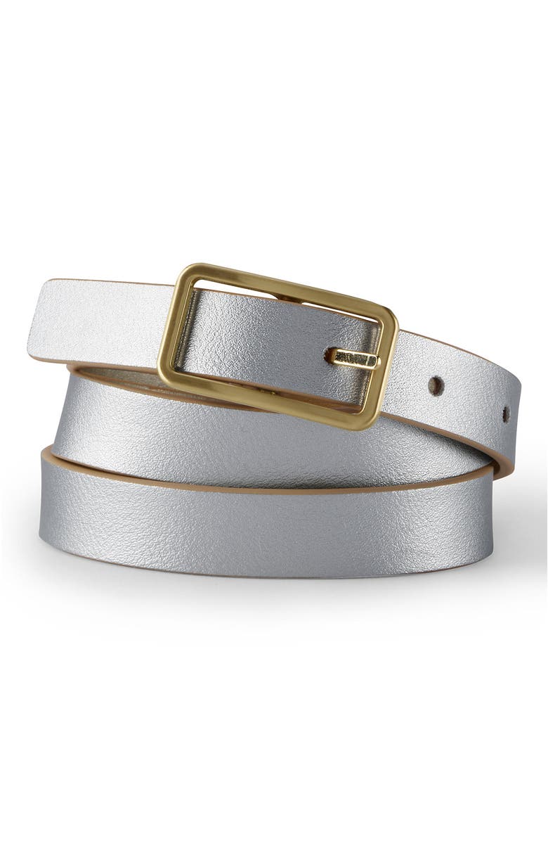 Lands' End Reversible Skinny Belt, Alternate, color, Light Gold/Silver