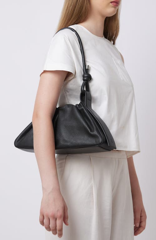 Behno Tina Ruched Leather Baguette Shoulder Bag