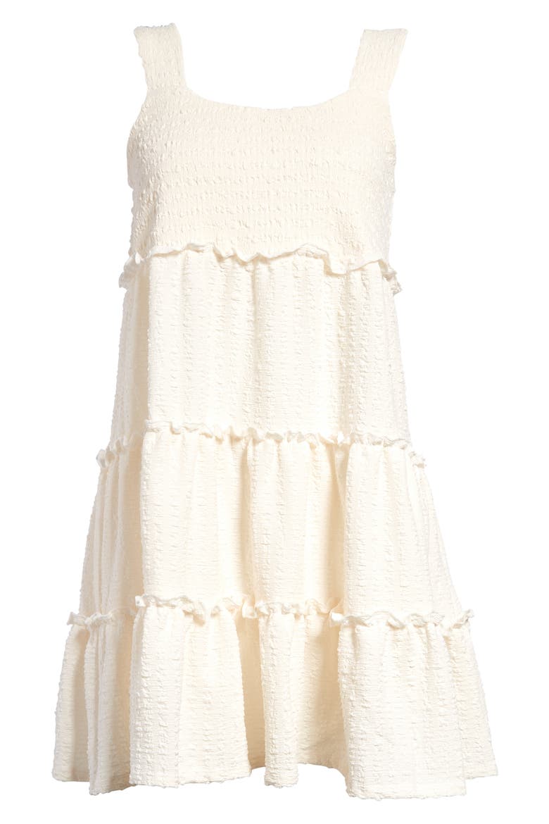 Tiered Babydoll Dress, Alternate, color, WHITE