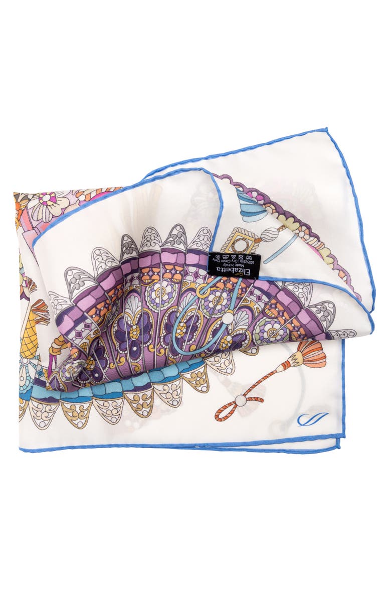 Elizabetta Venetian Fan - Silk Bandana, Alternate, color, Rainbow
