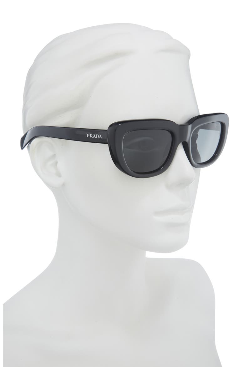 53mm Rectangular Sunglasses, Alternate, color, BLACK