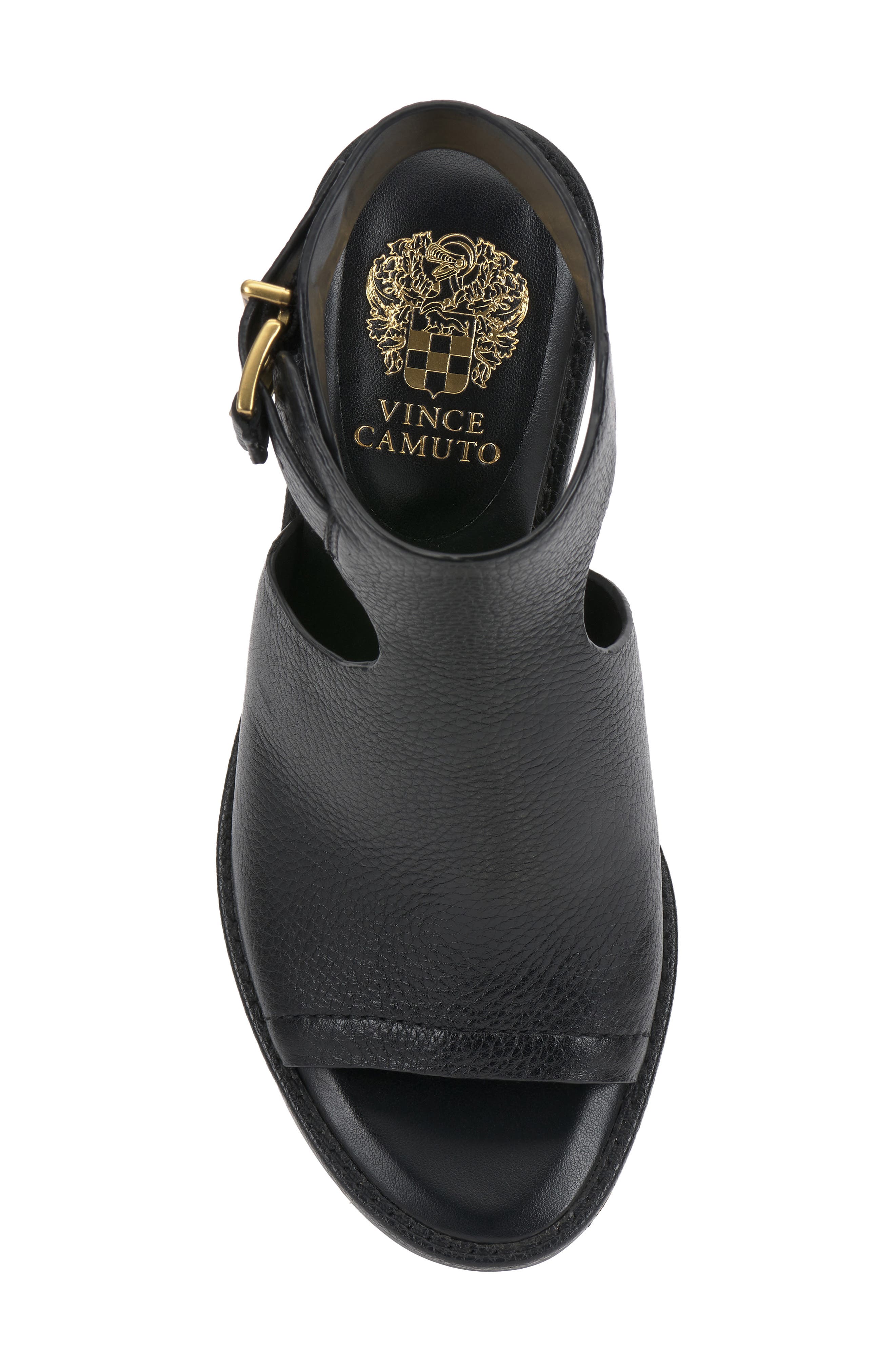 Vince Camuto Faelan Peep Toe Sandal, Alternate, color, Black