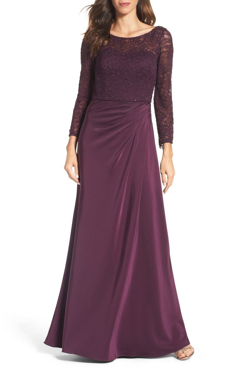 La Femme Embellished Gown, Main, color, 
