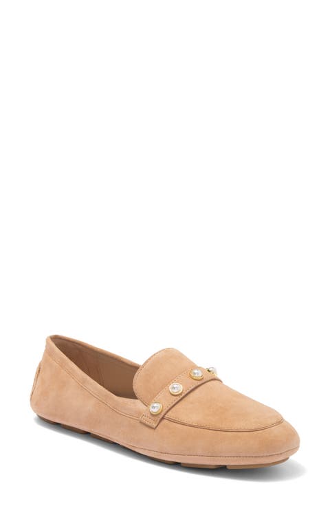 Allpearls Faux Pearl Studded Driving Loafer (Women)