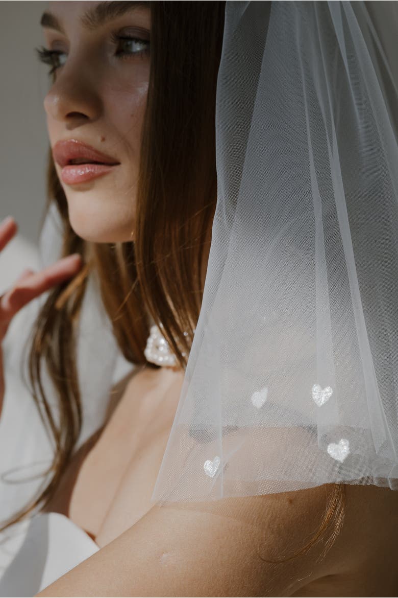 Lucky in Love Mini Veil, Alternate, color, Ivory