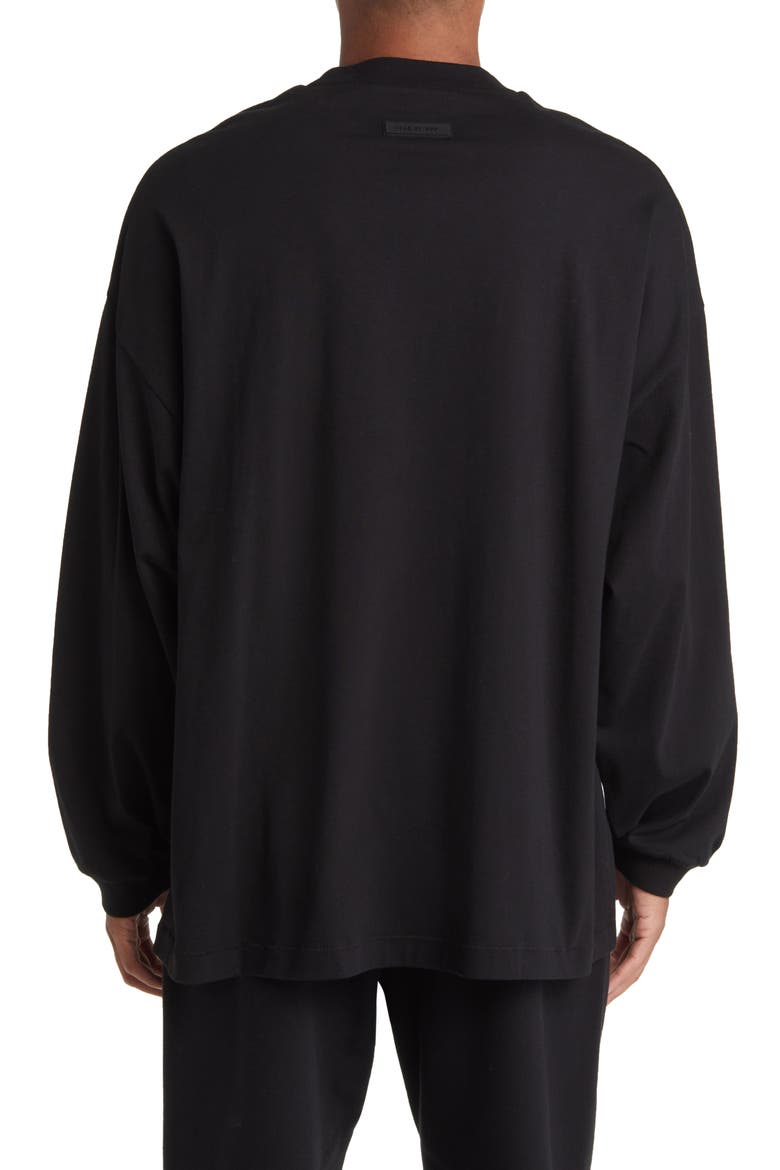 Essentials Long Sleeve Cotton T-Shirt, Alternate, color, JET BLACK