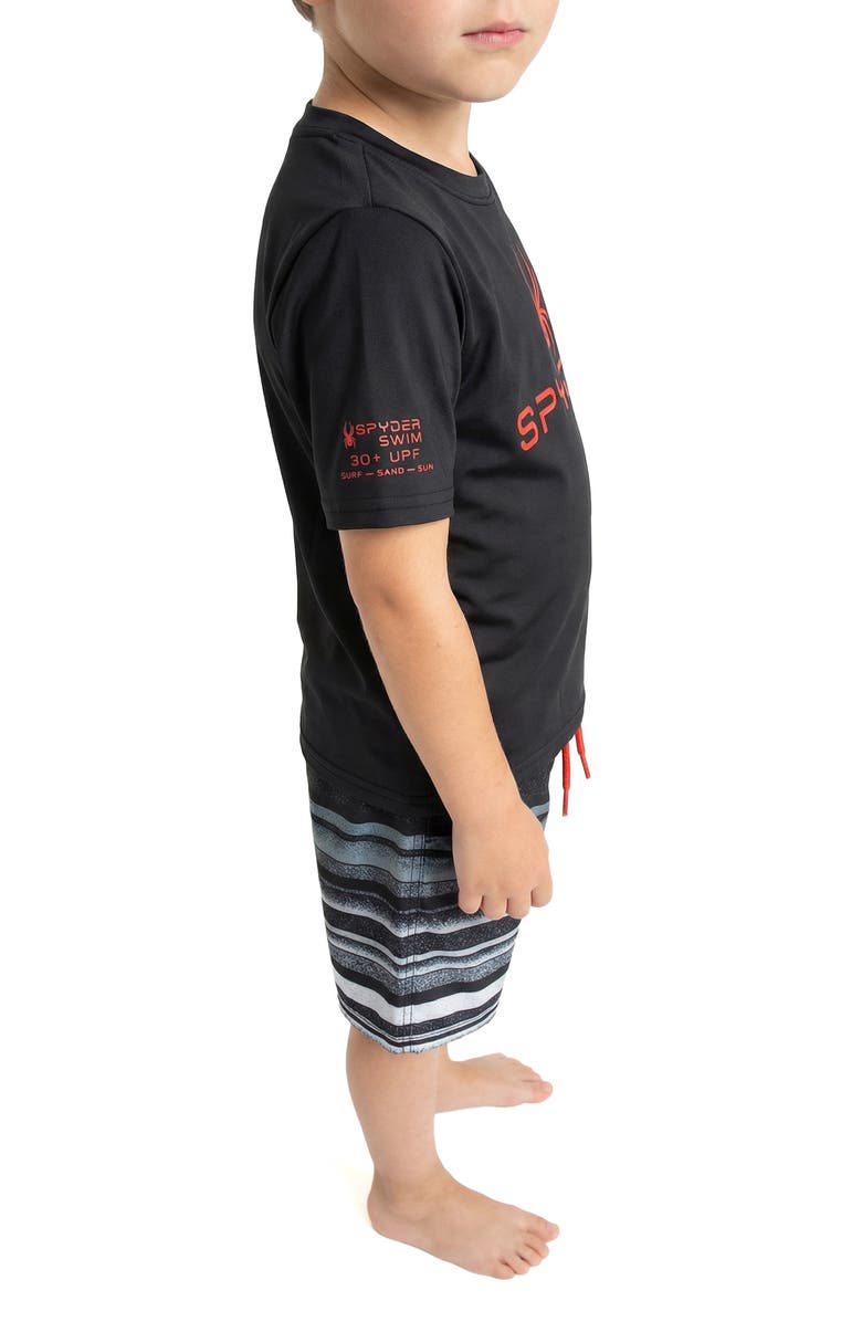 Spyder Kids' Rashguard Top & Swim Trunks Set, Alternate, color, Caviar