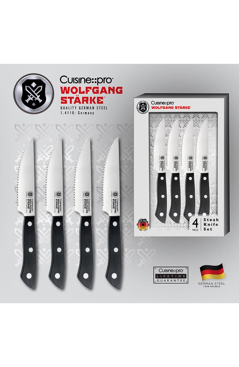 Cuisine::pro<sup>®</sup> WOLFGANG STARKE 4-Piece Steak Knife Set, Alternate, color, Black