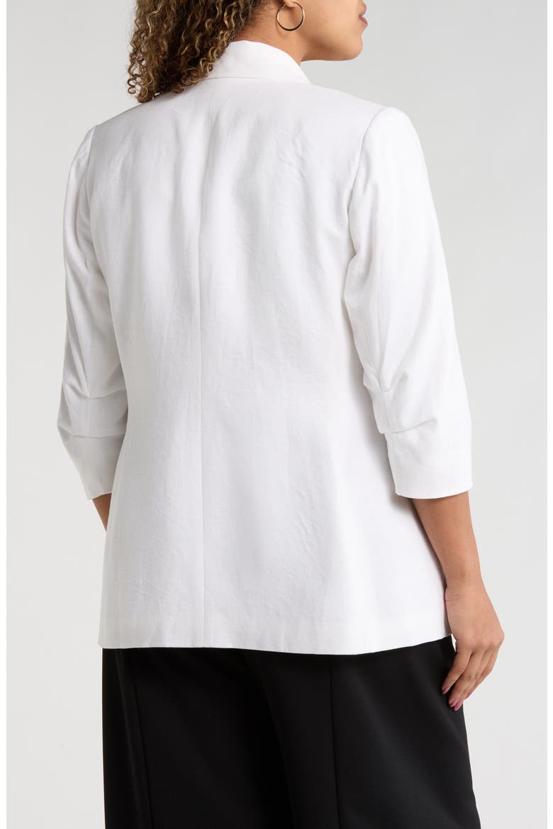 Open Front Linen Blend Jacket, Alternate, color, NATURAL WHITE