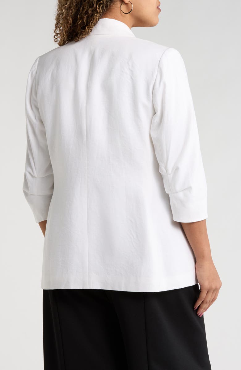 Jones New York Open Front Linen Blend Jacket, Alternate, color, Natural White