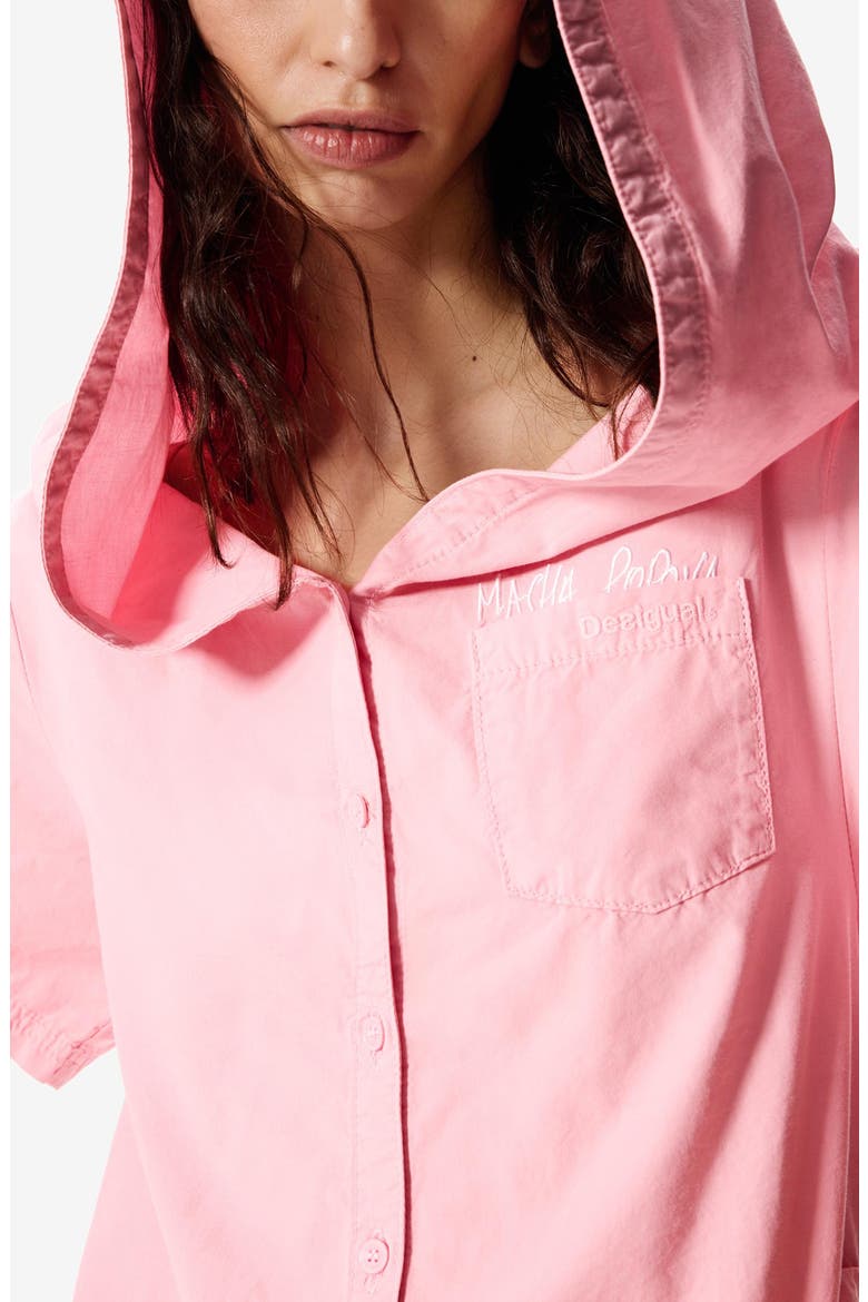 Short Sleeve Hooded Shirtdress, Alternate, color, LIGHT PINK