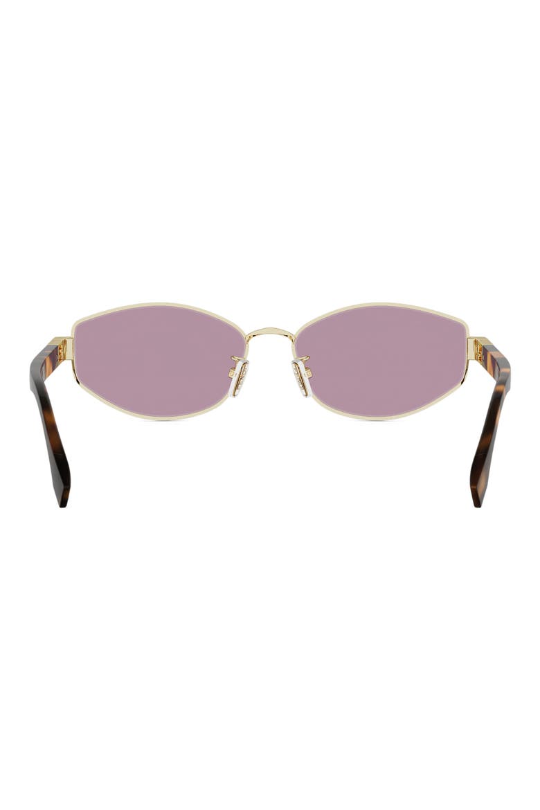 Baguette 56mm Geometric Sunglasses, Alternate, color, SHINY ENDURA GOLD / BORDEAUX