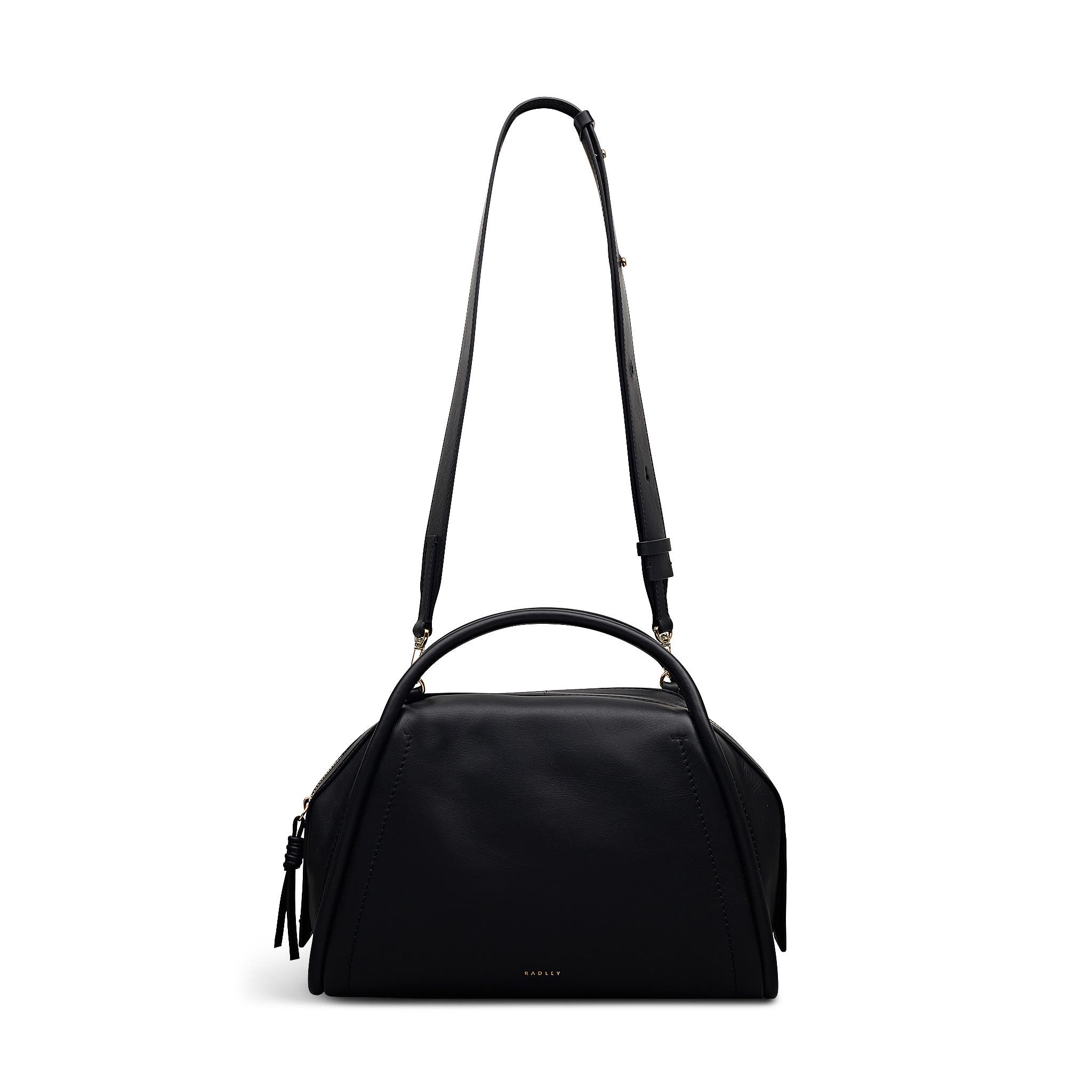 Radley The Golborne Medium Ziptop Satchel Bag, Main, color, Black
