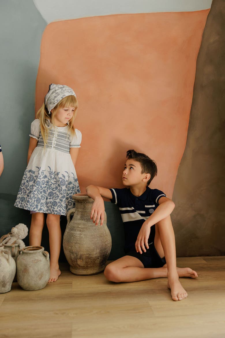 Looms Storybook Collection - Boys Mesh Knit Polo, Alternate, color, Blue