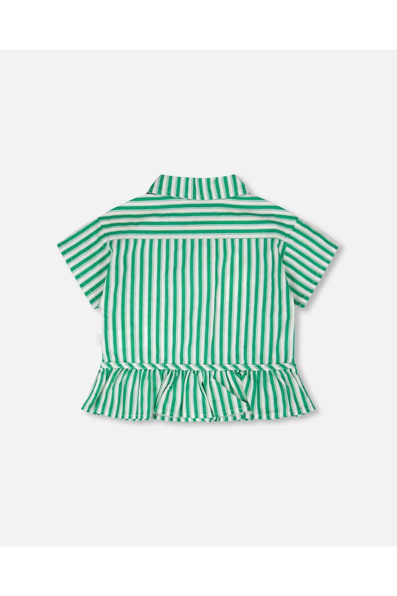 Short Sleeve Striped Button Down Shirt, Alternate, color, Green Stripes