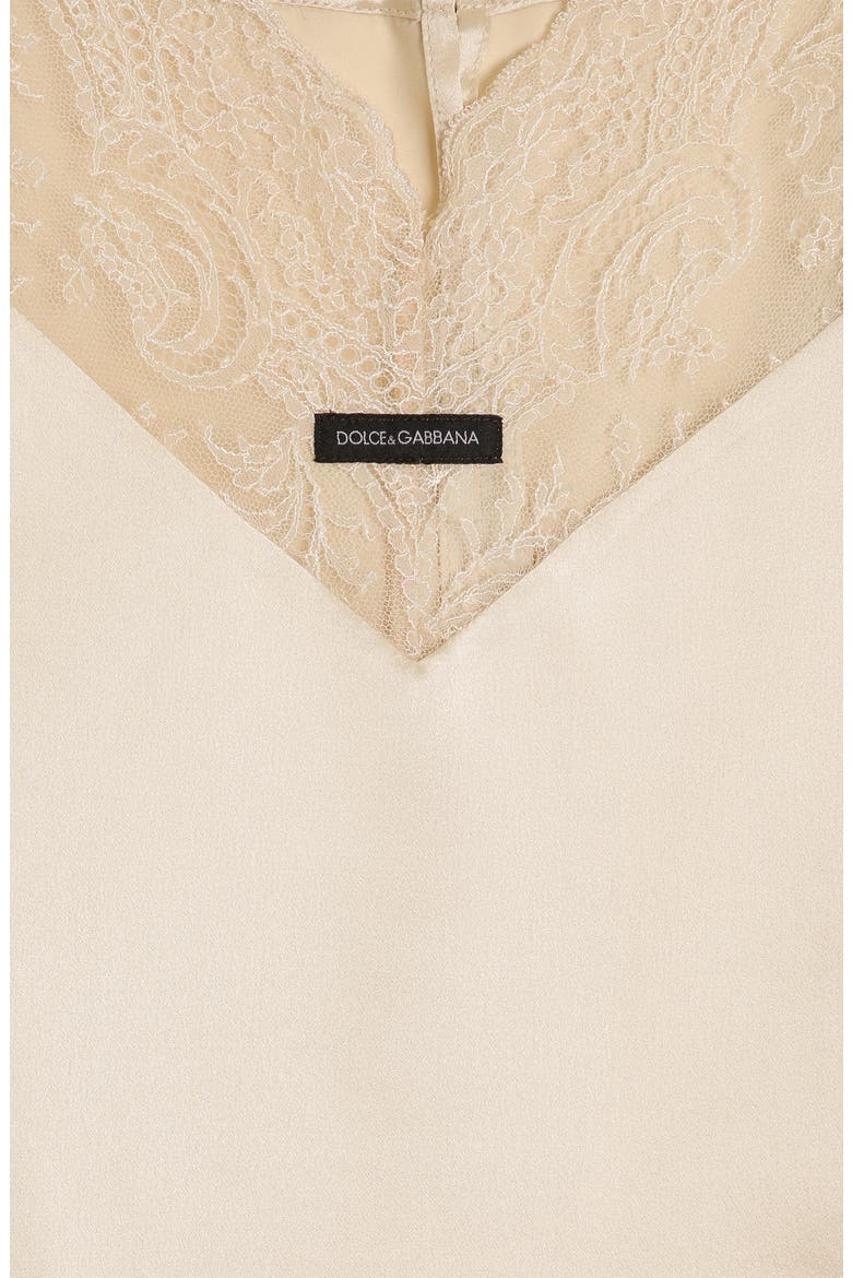 Lace Trimmed Silk Blend Satin Camisole, Alternate, color, M0169 ECRU 4