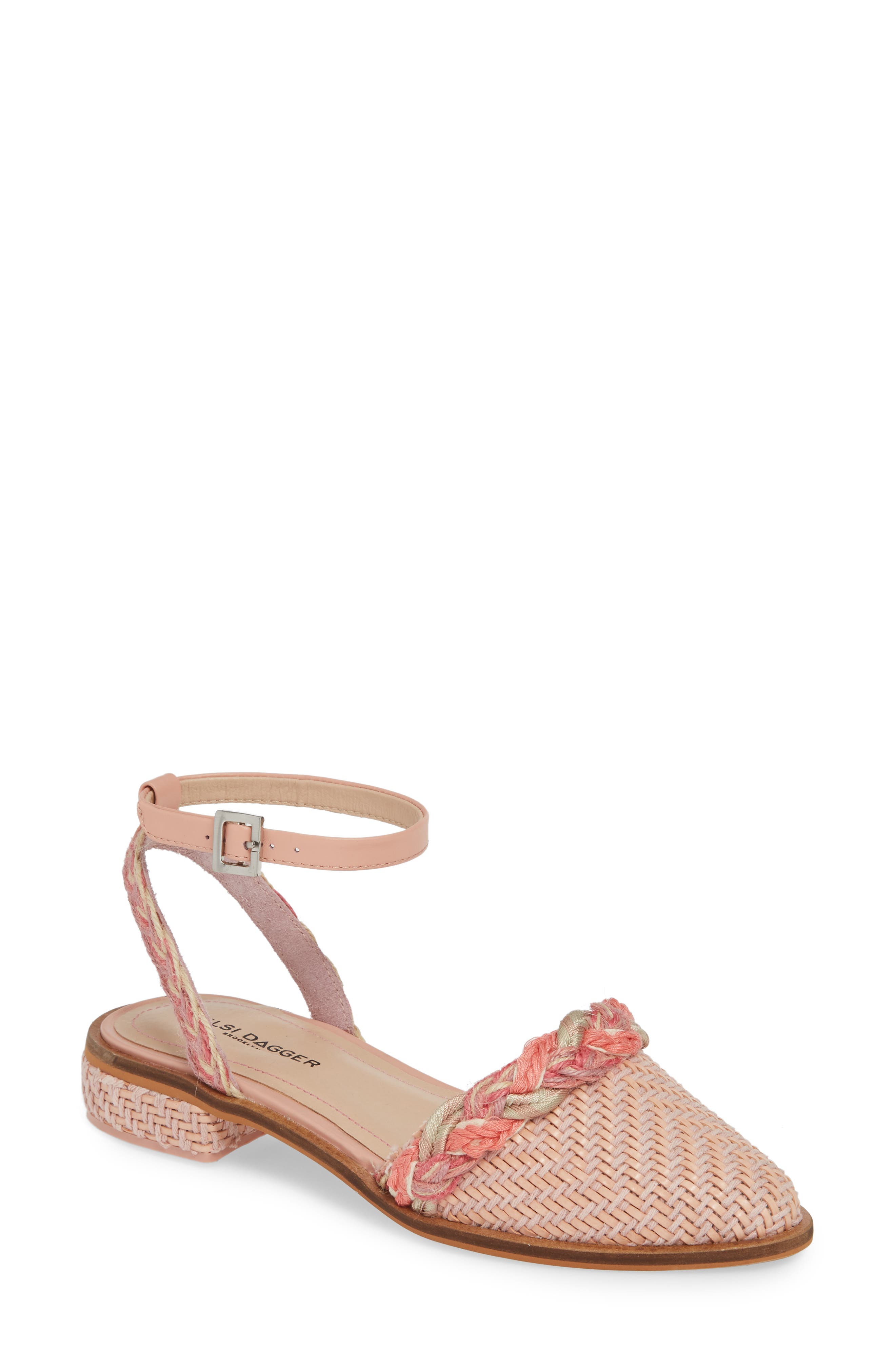 Annalese Ankle Strap Flat, Main, color, ORCHID