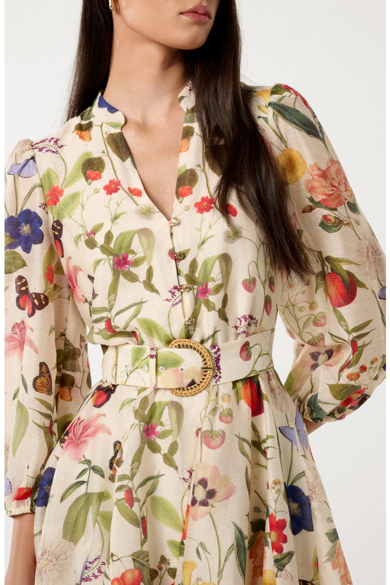 Wesley Print Belted Long Sleeve Minidress, Alternate, color, BRIGHT FLORAL