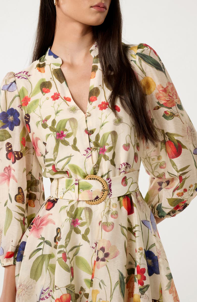 Ever New Wesley Print Belted Long Sleeve Minidress, Alternate, color,