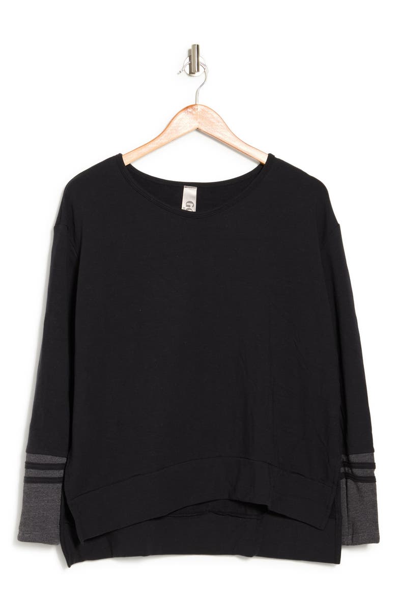 GO COUTURE Spring Varsity Long Sleeve Tee, Alternate, color, Black