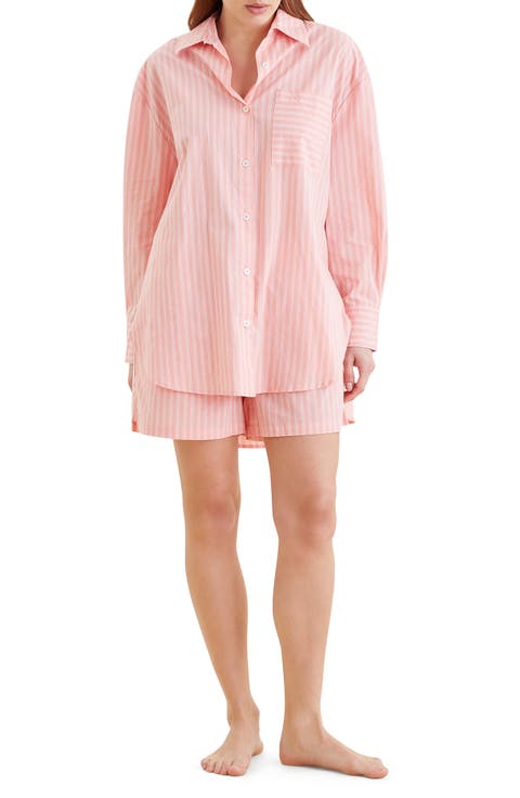 Double Stripe Short Cotton Pajamas
