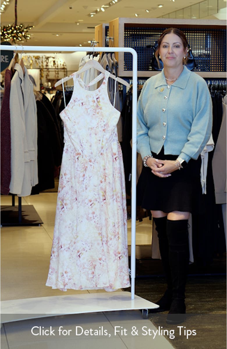 Kylen Ramie Halter Midi Dress, sales video thumbnail