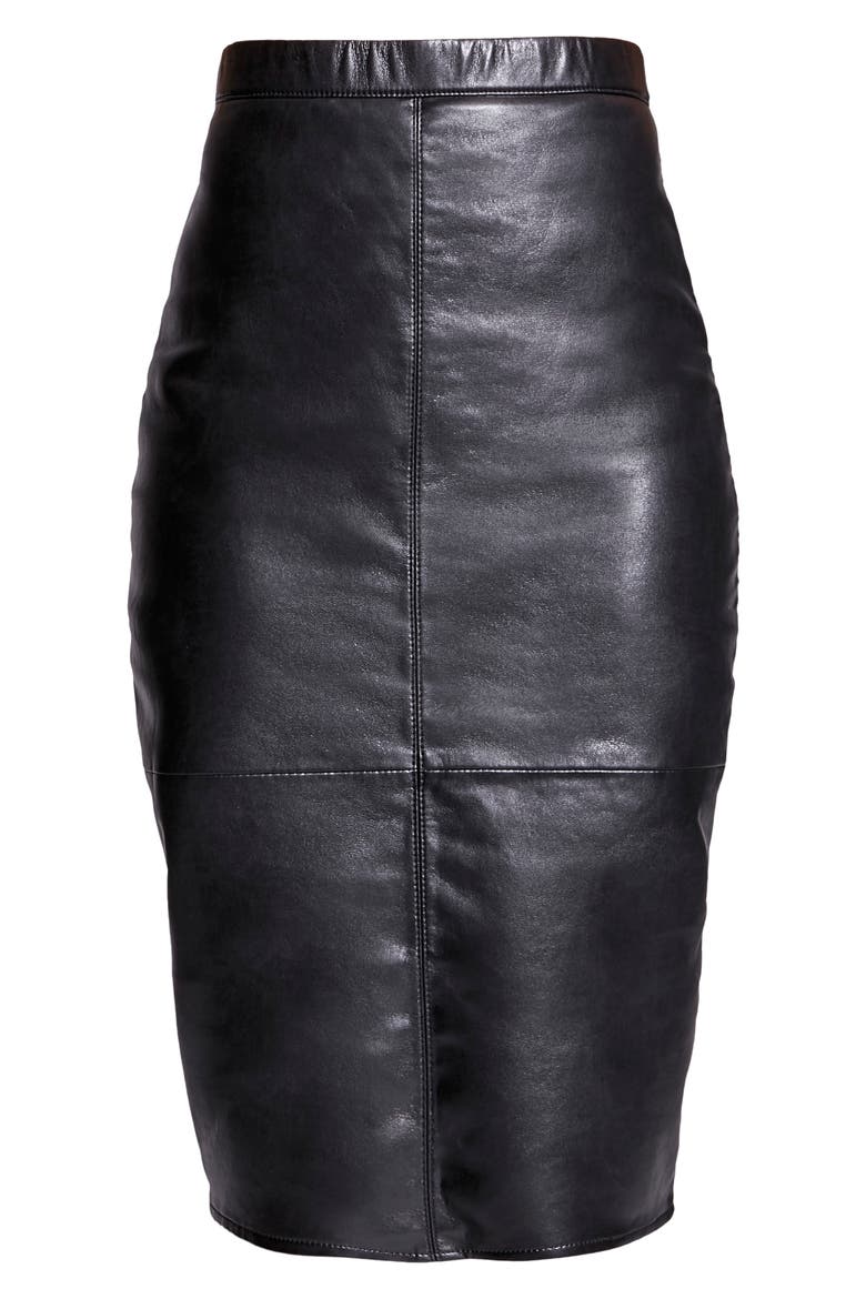 Port Elizabeth Recycled Leather Skirt, Alternate, color, BLACK