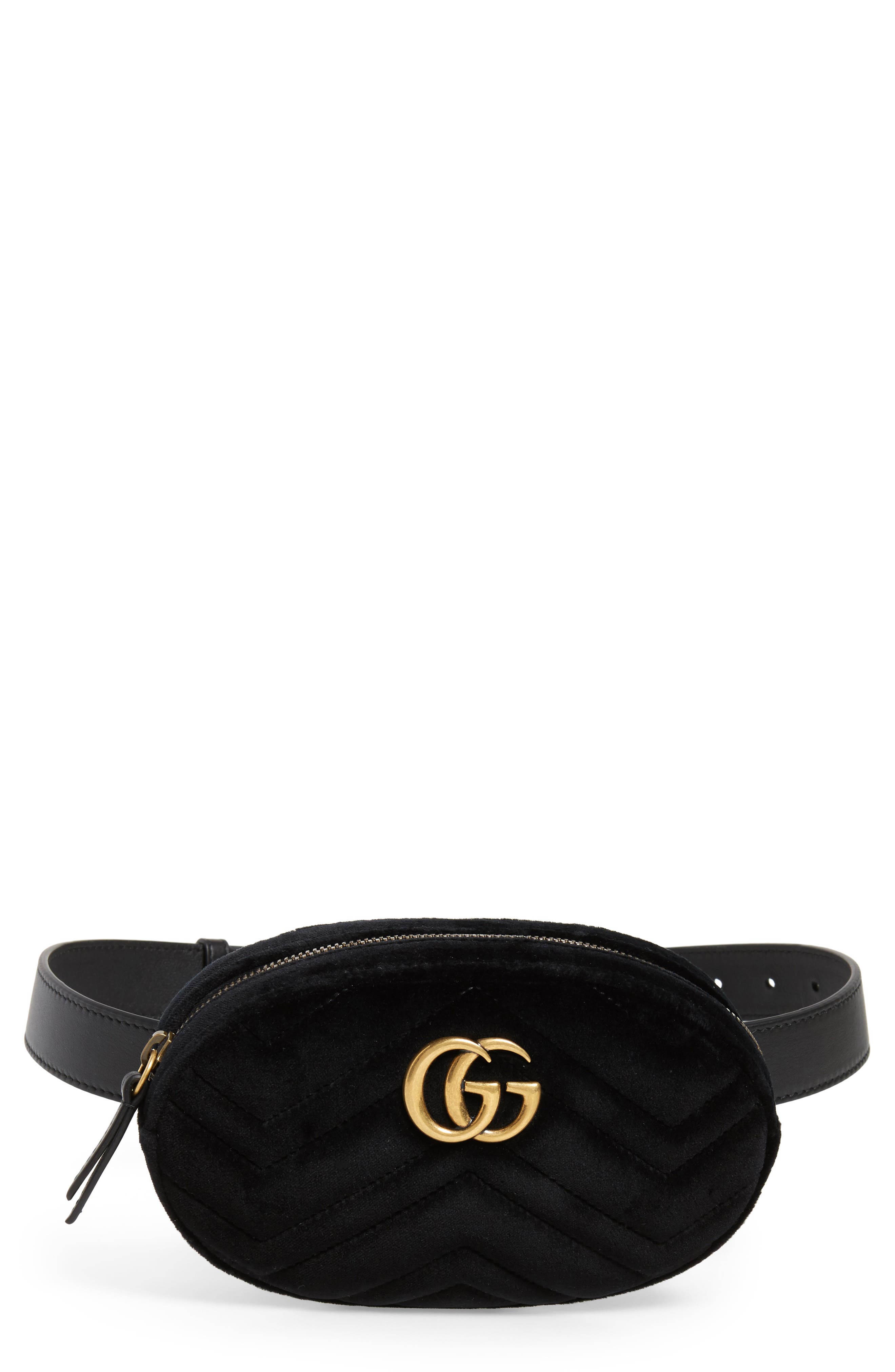 Gucci Small GG Marmont 2.0 Velvet Belt Bag, Main, color, 