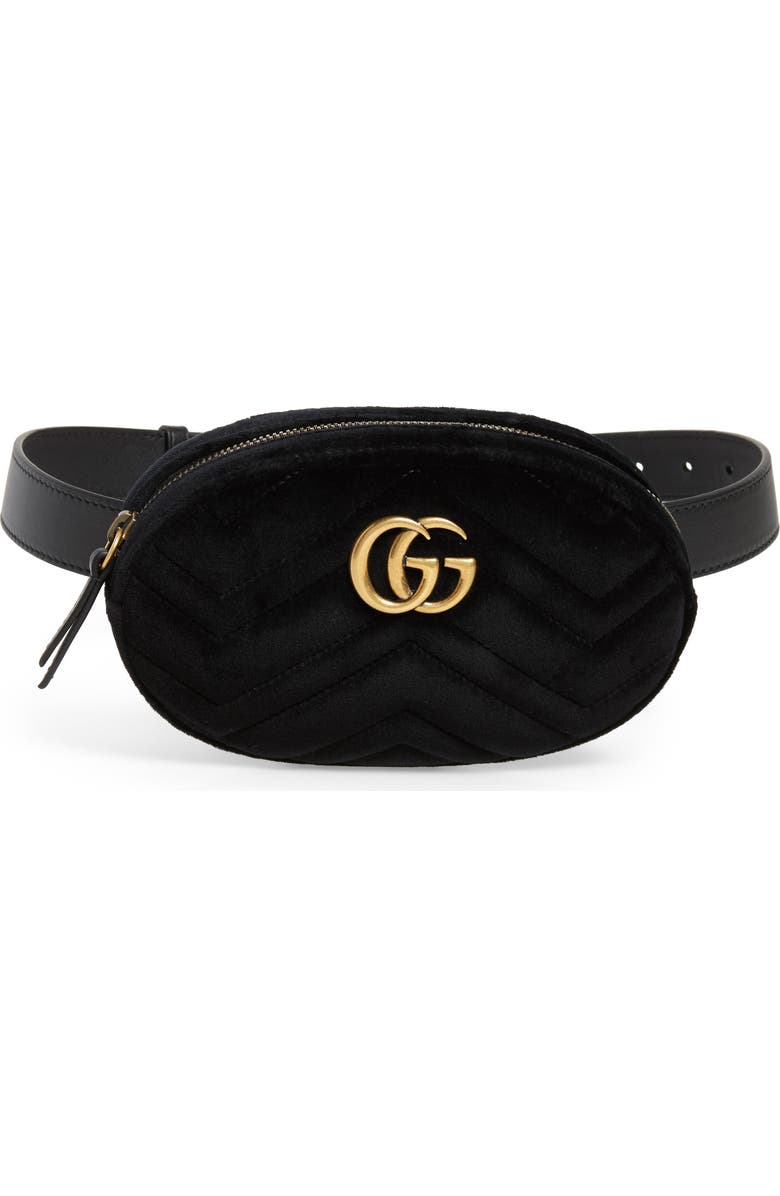 Gucci Small GG Marmont 2.0 Velvet Belt Bag, Main, color,