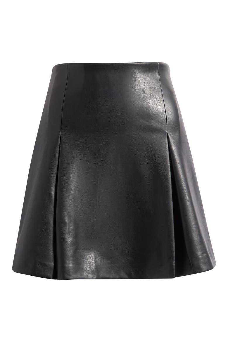 Faux Leather Miniskirt, Alternate, color, BLACK