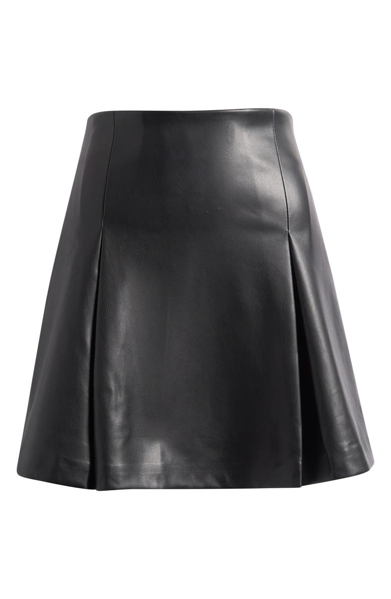 DKNY Faux Leather Miniskirt, Alternate, color, Black