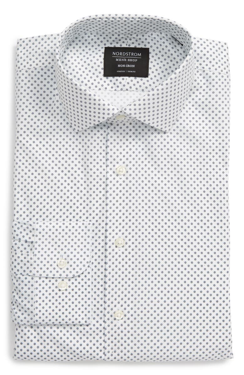 NORDSTROM MEN'S SHOP Trim Fit Non-Iron Floral Dress Shirt, Alternate, color, 