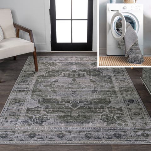 Alanya Ornate Medallion Machine-Washable Area Rug