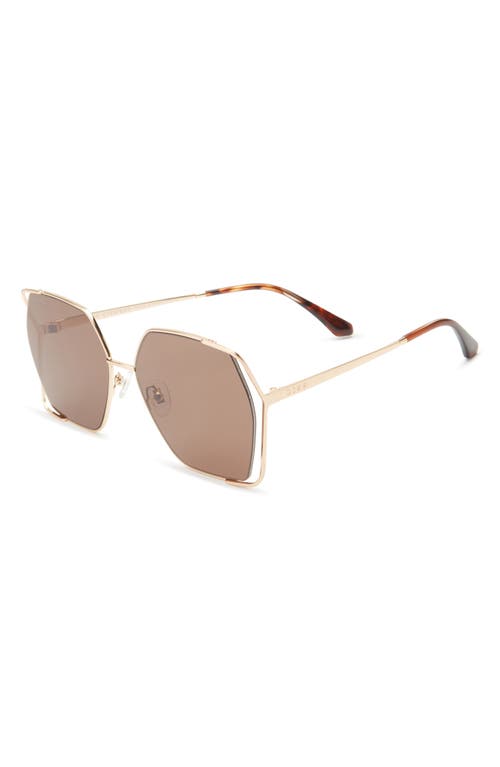 Diff Donna Iv 61mm Gradient Square Sunglasses In Metallic