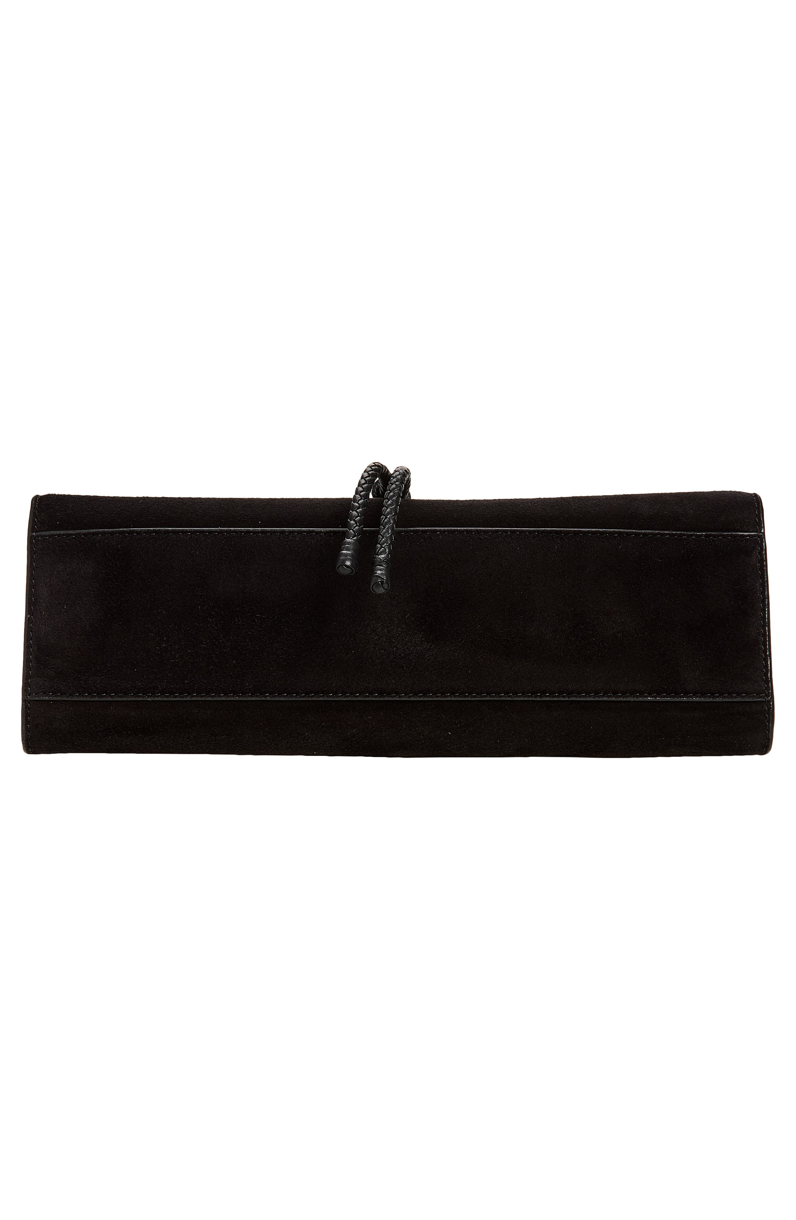 Edit Suede Shoulder Bag, Alternate, color, BLACK