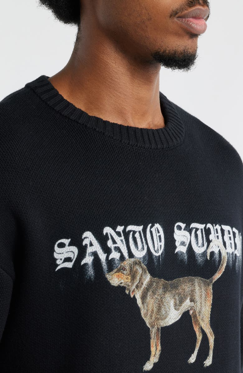 SANTO STUDIO Blurry Dog Knit Sweater, Alternate, color, Black