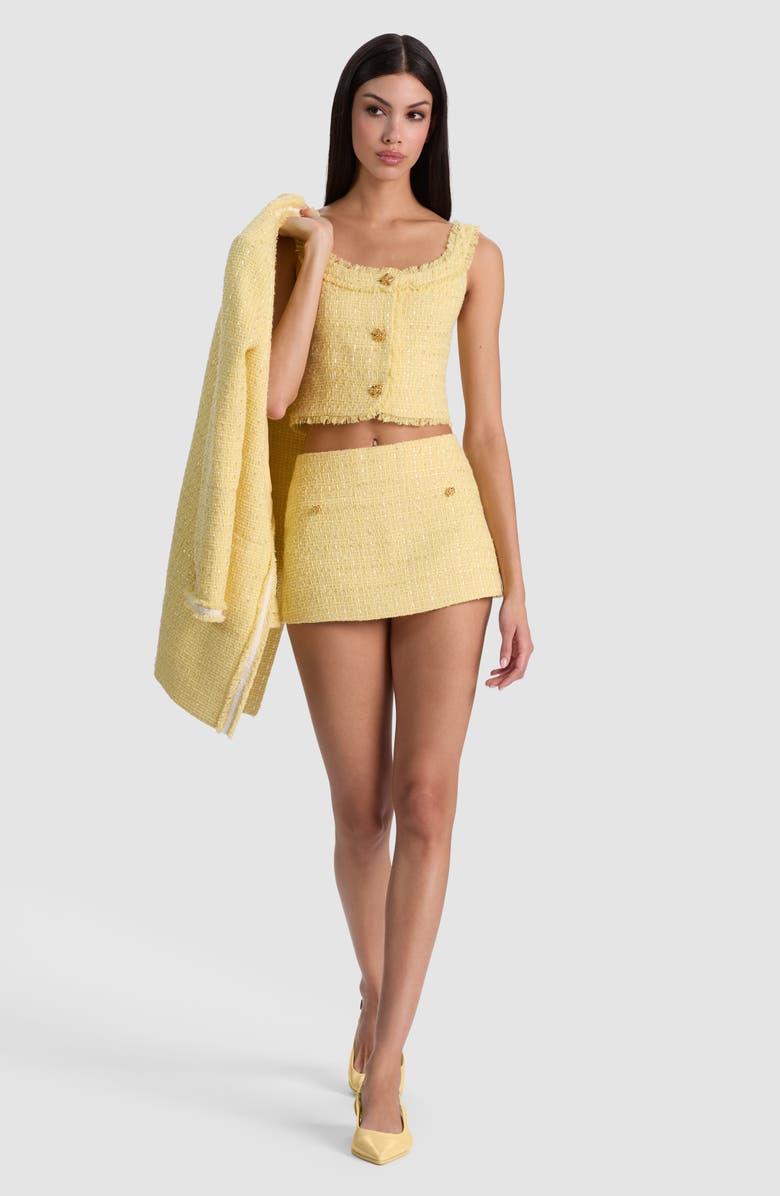 Alice + Olivia Mace Tweed Miniskort, Alternate, color, 