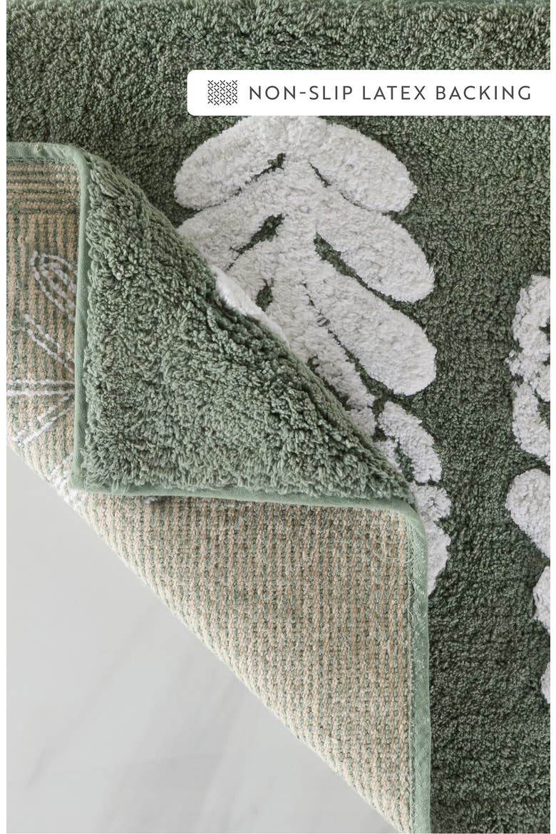 Arc Patterned Bath Mat, Alternate, color, FOLK LEAVES SAGE