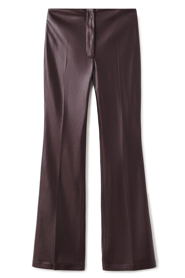 Slim Fit Faux Leather Flare Pants, Alternate, color, WINE
