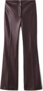 MANGO Slim Fit Faux Leather Flare Pants