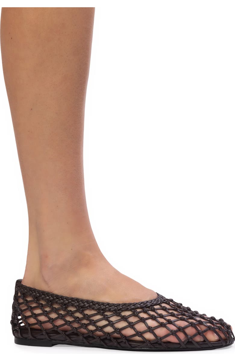 BLACK SUEDE STUDIO Sonia Flat, Alternate, color, Black Coffee Leather