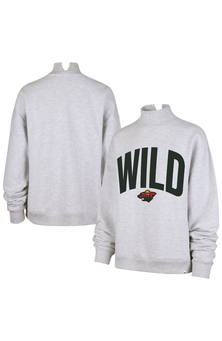 '47 Women's '47  Heather Gray Minnesota Wild Subtle Muse Sweatshirt, Main, color, Heather Gray