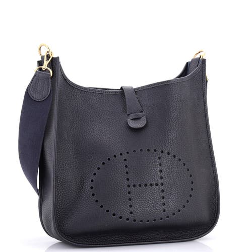 Pre-owned Hermes Hermes Evelyne Bag Gen I Fjord Gm In Blue