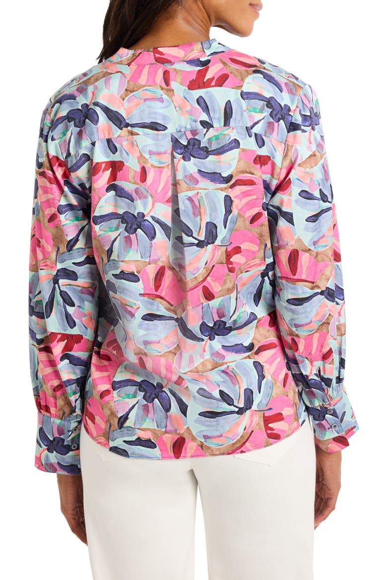 Firework Foliage Popover Top, Alternate, color, BLUE MULTI