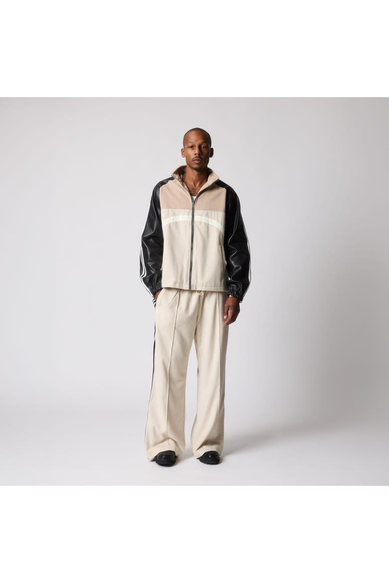 Trackside Wool & Leather Pant, Alternate, color, white