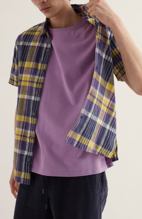 Skylight Cave Plaid Organic Cotton Button-Up Shirt